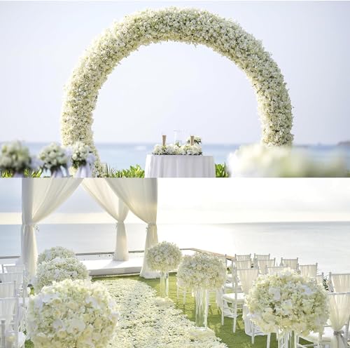 Sggvecsy Cherry Blossom Garland Artificial Cherry Flower Vines 2 Pack Hanging Silk Flowers Garland for Home Wedding Garden Party Arch Office Decor (White) - Image 4