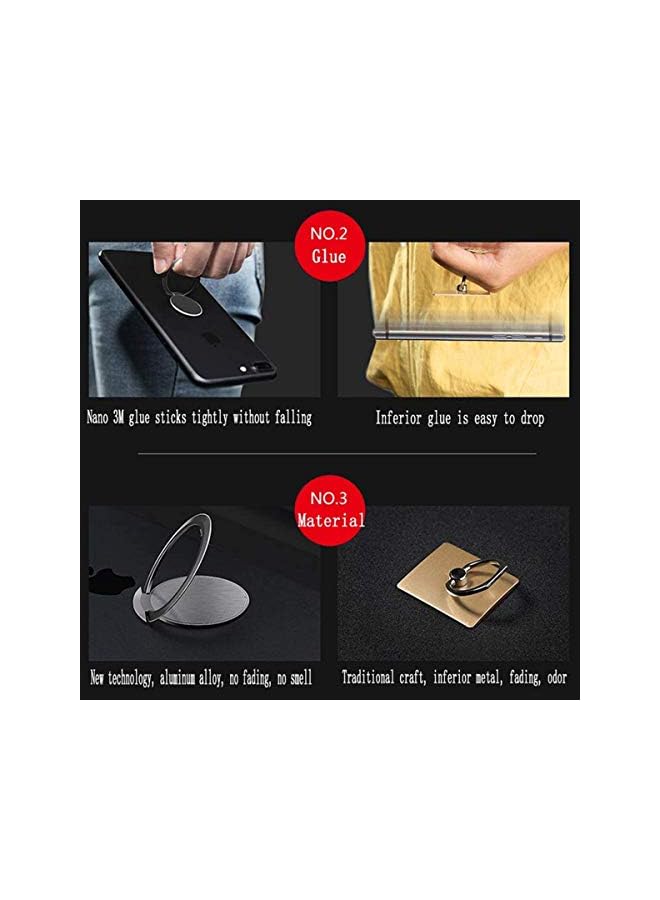 KASTWAVE Magnetic Car Grip Mobile Stand Universal 360C Adjustable Phone Ring Holder - Pack of 3 - Image 3