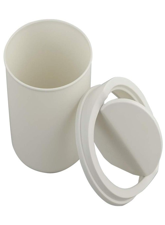 Fiazony Tiny Trash Can with Swing Lid, Plastic Desktop Mini Waste Can, White - Image 1