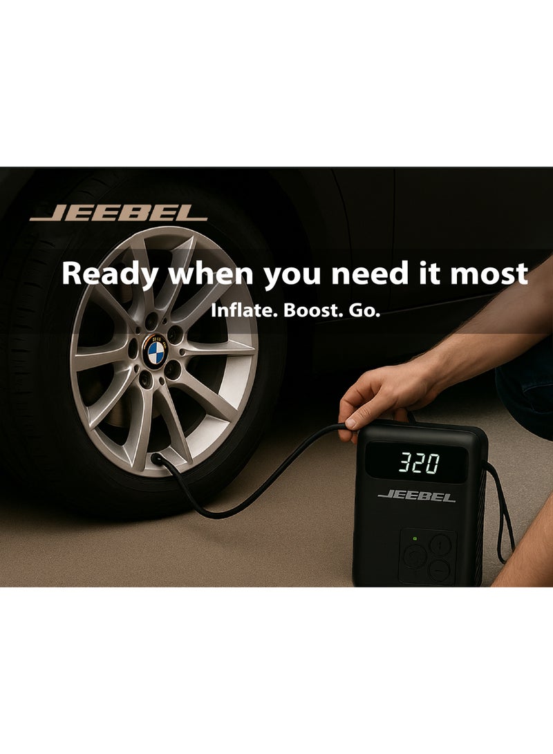 جيبيل باور بانك وضاغط هواء واشتراك سيارة JEEBEL SOLVER – بطارية 20000mAh بقدرة تشغيل 1500A وضغط 150 PSI | محطة طوارئ متكاملة للسيارة  - Image 3