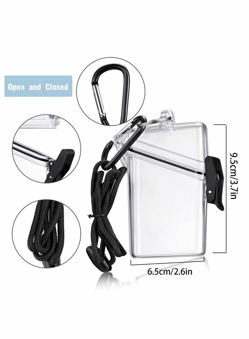 Excefore حافظة حامل بطاقة الهوية المقاومة للماء، مجموعة من 3 حاملات شارات عمودية عائمة رياضية مع حبل وسلسلة مفاتيح للبطاقات والعملات المعدنية والمال - Image 5