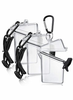 Excefore Waterproof ID Card Badge Holder Case,3 Pack Floating Sports Case Vertical Badge Holders with Lanyard and Keychain for Cards, Coin and Money  - Image 1