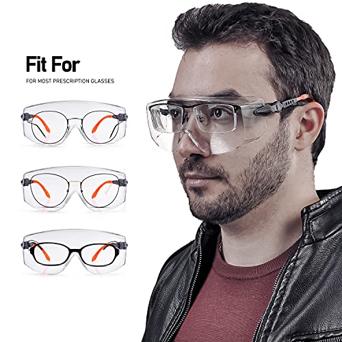 SAFEYEAR Safety Glasses For Womem & Men Over Eyeglasses Anti Fog Scratch Protective Eyewear,Ansi Z87 Approved Safety Goggles Over Glasses - Image 5