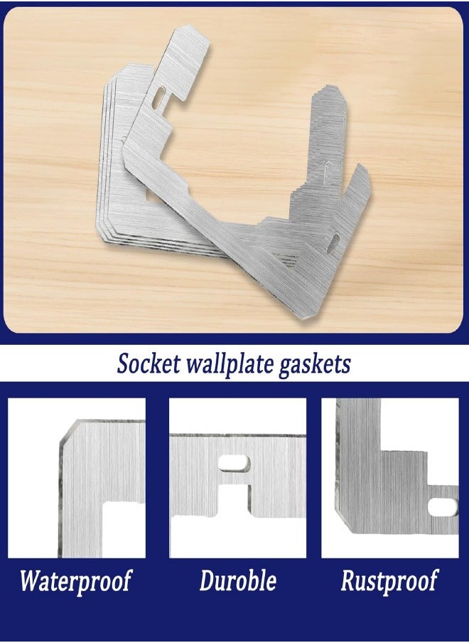 Generic - 5 Pcs Wall Plate Spacers, Receptacle Spacers Shims Leveler, Metal Flush Fit Device Leveling Plates for Fixing and Repairing LooseWalls Electrical Outlet Electrical Boxes Switch Fix Spacers - Image 1