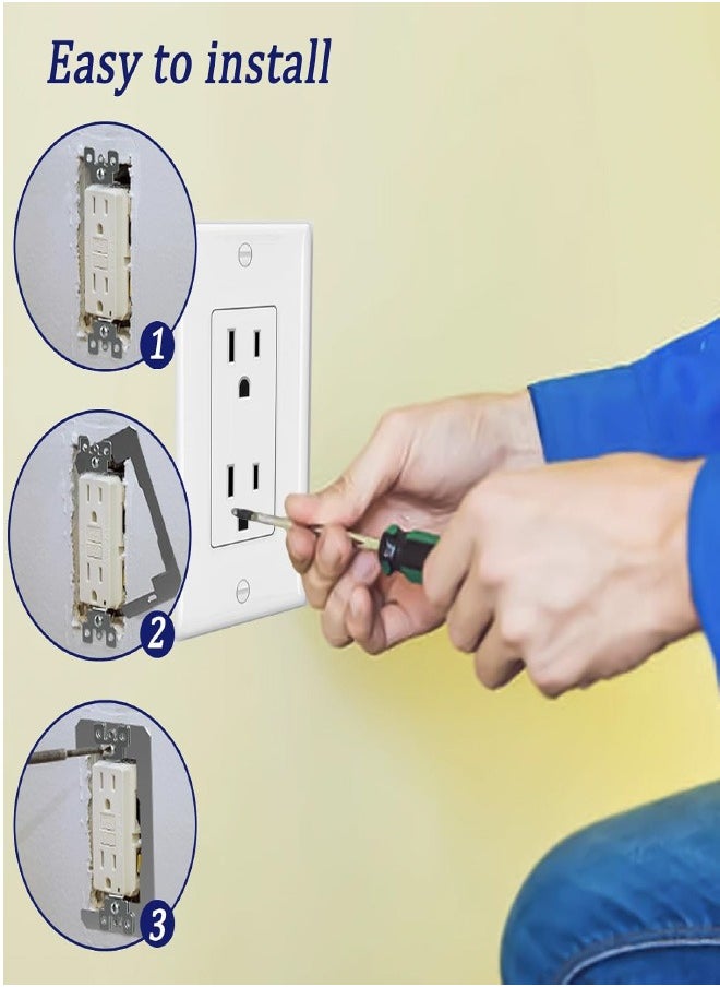 Generic - 5 Pcs Wall Plate Spacers, Receptacle Spacers Shims Leveler, Metal Flush Fit Device Leveling Plates for Fixing and Repairing LooseWalls Electrical Outlet Electrical Boxes Switch Fix Spacers - Image 1