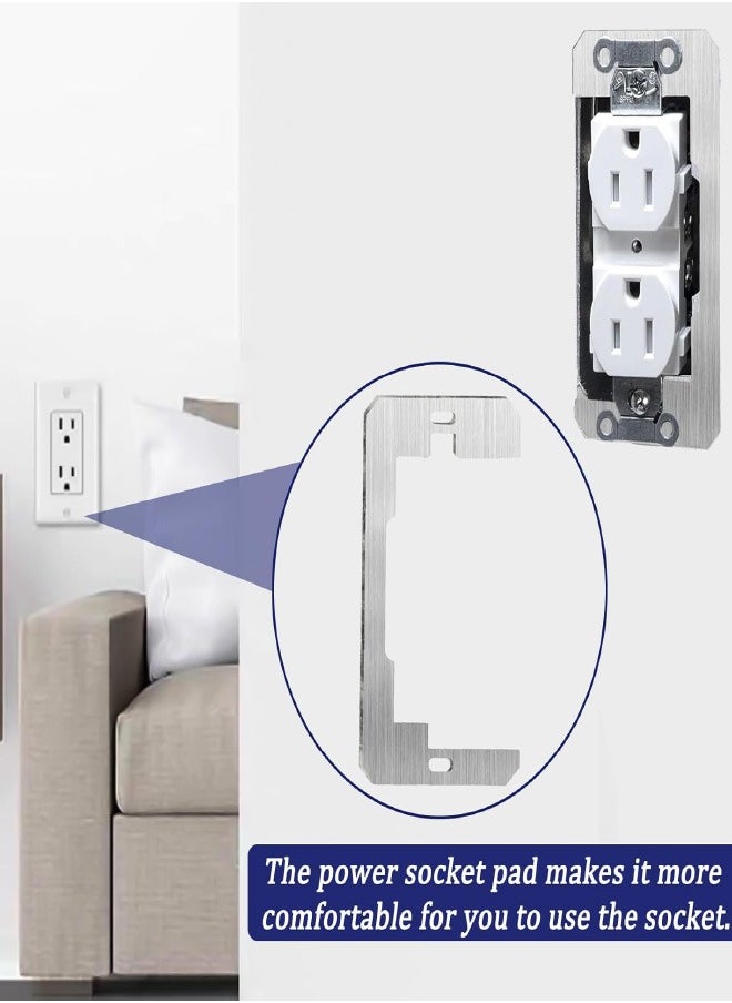 Generic - 5 Pcs Wall Plate Spacers, Receptacle Spacers Shims Leveler, Metal Flush Fit Device Leveling Plates for Fixing and Repairing LooseWalls Electrical Outlet Electrical Boxes Switch Fix Spacers - Image 1