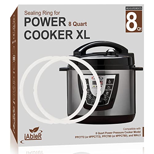 iAbler Original Sealing Ring for 8 Qt Power Pressure Cooker XL - Replacement Silicone Gasket Seal Rings for Power Cooker XL 8 Quart, PPC772, PPC780, WAL3, PPC-XL 8Qt, Wolfgang Puck 8 Qt - Image 1