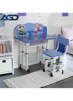 AGD Educational Kids Desk, Study Table and Adjustable Height Chair (Blue)  - Image 1