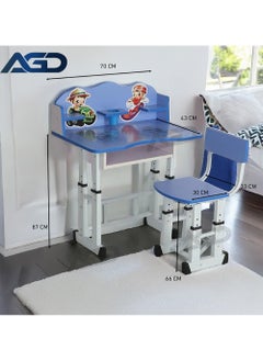 AGD Educational Kids Desk, Study Table and Adjustable Height Chair (Blue)  - Image 2
