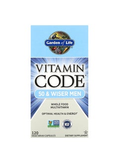 Garden of Life Garden of Life, Vitamin Code, 50 & Wiser Men, Whole Food Multivitamin, 120 Vegetarian Capsules  - Image 1