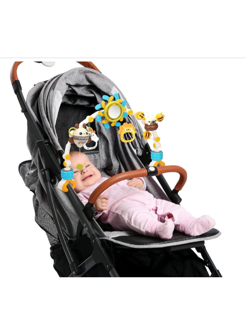 Caterbee Baby Bjorn Bouncer bar Toy, Pram Toy with Activity Travel Arch Bassinet Toys for Toddlers (Blue) - Image 4