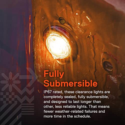 ONLINE LED STORE TRUE MODS 10pc 3/4" Inch Round Amber Trailer 12V LED Marker Light [3 Wire/DRL & Turn Signal] [DOT FMVSS 108] [SAE P2PC] [Semi-Spherical Output] [IP67 Waterproof] Small Marker Lights for Trailer Truck - Image 5