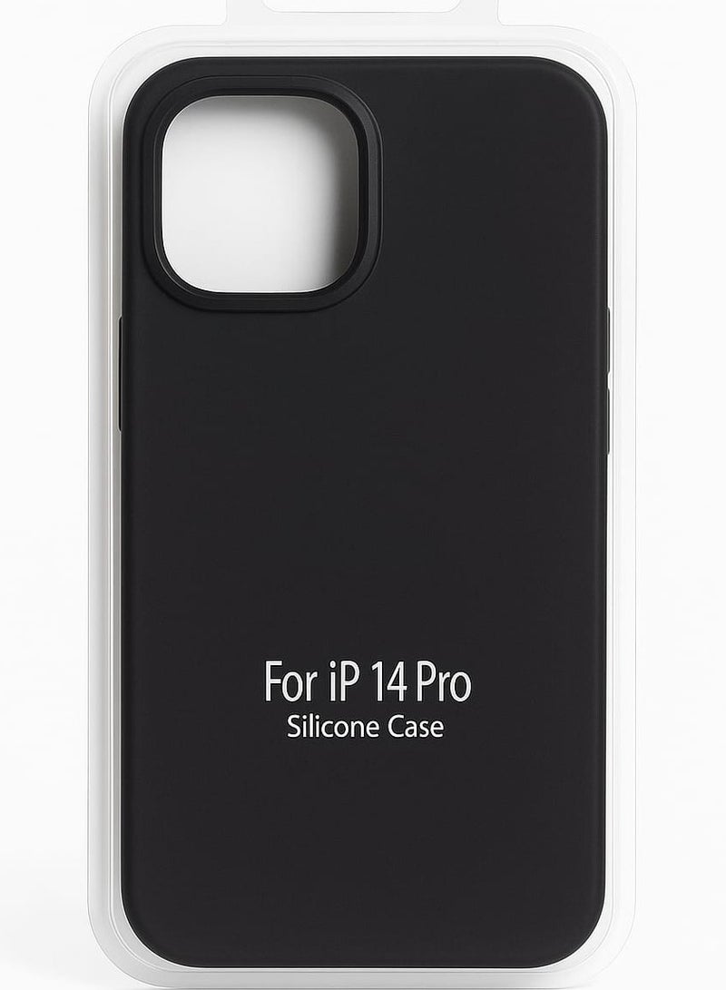 iPhone 14 Pro Silicone Case – Slim Shockproof Protective Back Cover, Soft & Lightweight, Black - Image 1