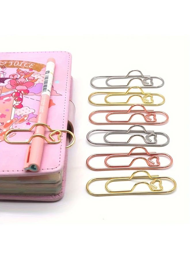 6pcs Multicolor Multifunctional Metal Pen Clip Set - Image 1