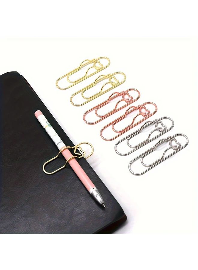 6pcs Multicolor Multifunctional Metal Pen Clip Set - Image 4