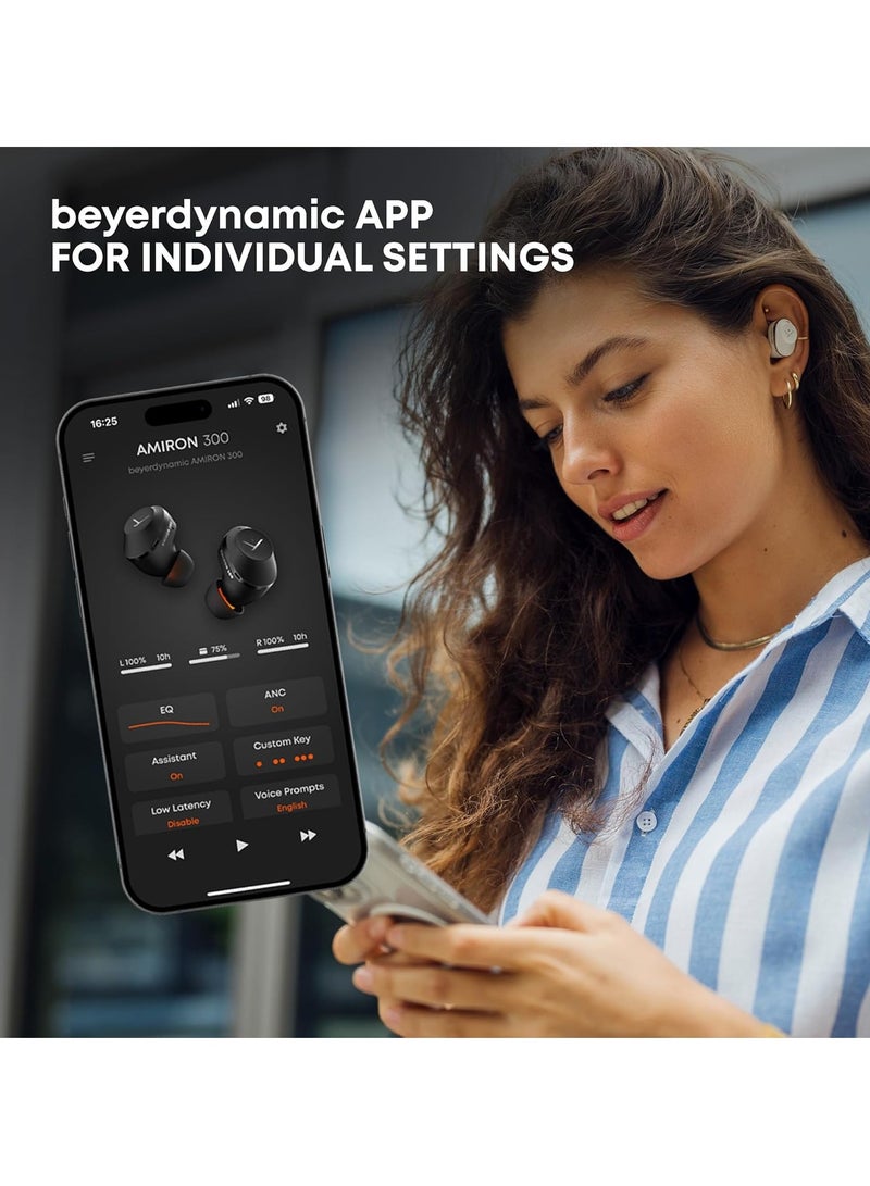 Beyer Dynamic Beyerdynamic Amiron 300 True Wireless Noise Cancelling Earbuds, Multipoint Bluetooth® 5.3 with Active Noise Cancellation, Up to 10 Hours of Battery Runtime, Cream - Image 2