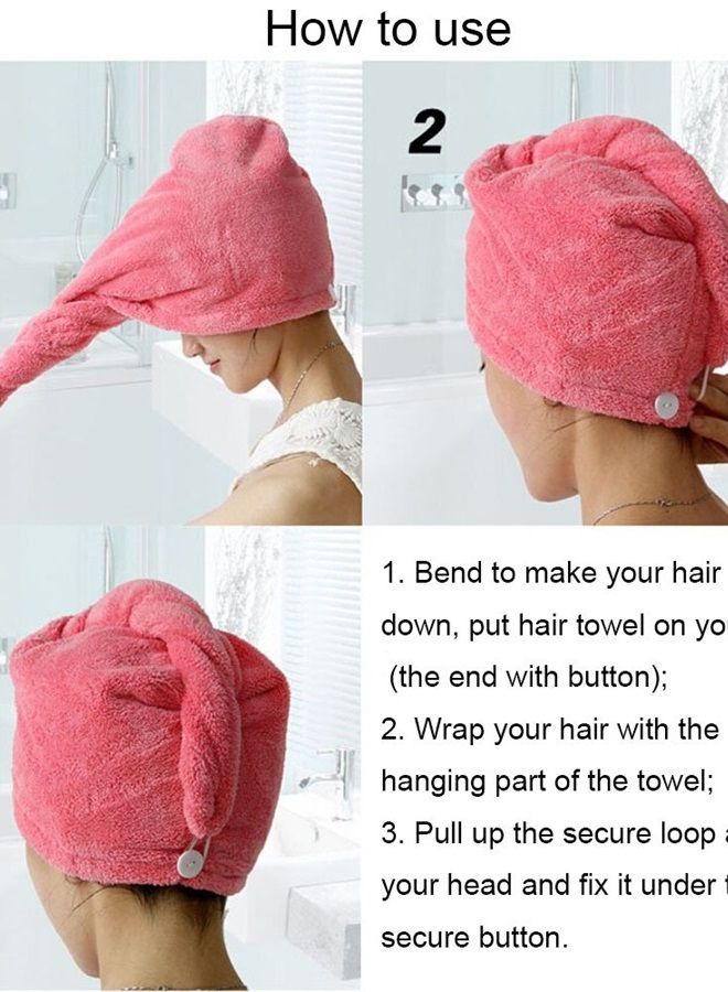 YYXR Microfiber Quick Drying Hair Towel Wrap - Super Absorbent Drastically Reduce Hair Drying Time(2-pack rose &purple) - Image 4