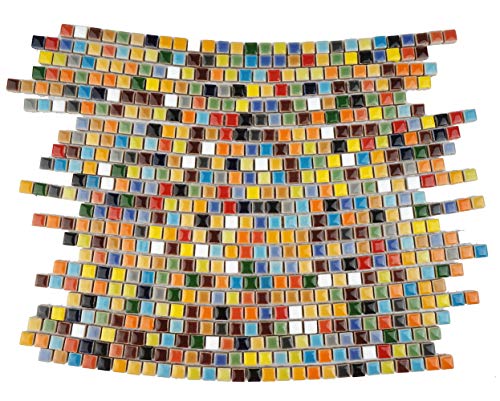 Lanyani 784 Pieces Colorful Tiny Square Ceramic Mosaic Tiles for Crafts, Glazed Porcelain Pieces Sheets for Mosaics - Image 3