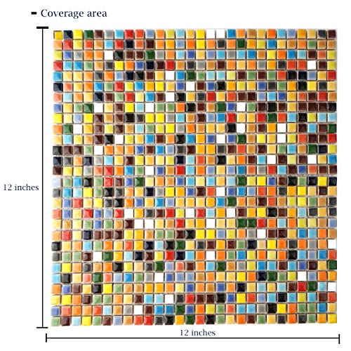 Lanyani 784 Pieces Colorful Tiny Square Ceramic Mosaic Tiles for Crafts, Glazed Porcelain Pieces Sheets for Mosaics - Image 4