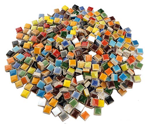 Lanyani 784 Pieces Colorful Tiny Square Ceramic Mosaic Tiles for Crafts, Glazed Porcelain Pieces Sheets for Mosaics - Image 2