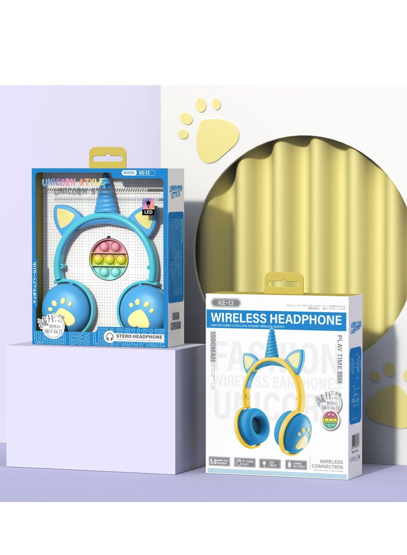 GULFLINK Bluetooth Wireless Headphones for Kids Teens Adults Blue - Image 2