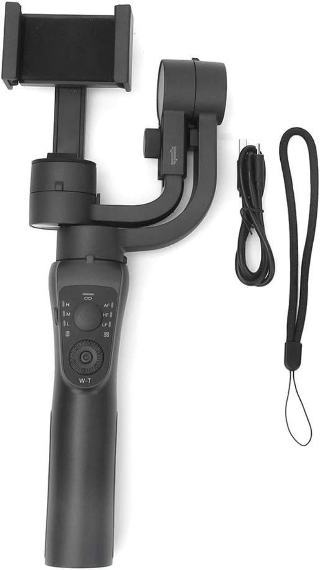 Three Axis Handheld Phone Stabilizer, Black, ABS with Long Battery Life - Anti Shaking, Panorama, Compatible with Below 6.0 Inch Smartphones - Image 1