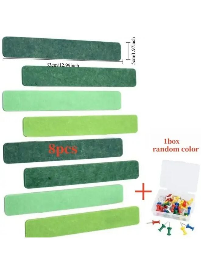 Pink Self Adhesive Felt Bulletin Board Strips 8 Pack with Push Pins for Wall Decor - Image 4