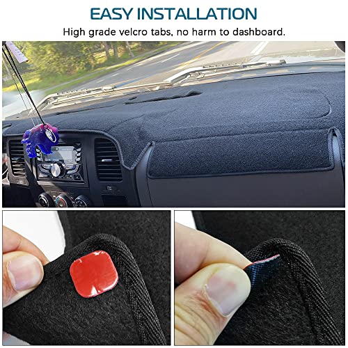 KEDAKEJI Black Dash Cover Fit Compatible with 2007-2014 Chevy Tahoe, Avalanche, Suburban, GMC Yukon/Yukon XL, Sierra & Silverado LTZ, Dashboard Cover Carpet - Image 5