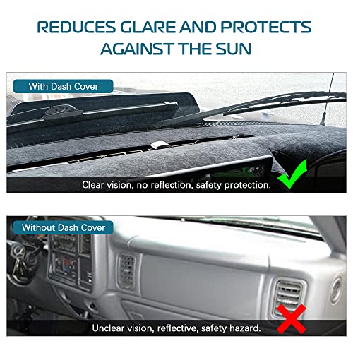 KEDAKEJI Black Dash Cover Fit Compatible with 2007-2014 Chevy Tahoe, Avalanche, Suburban, GMC Yukon/Yukon XL, Sierra & Silverado LTZ, Dashboard Cover Carpet - Image 4