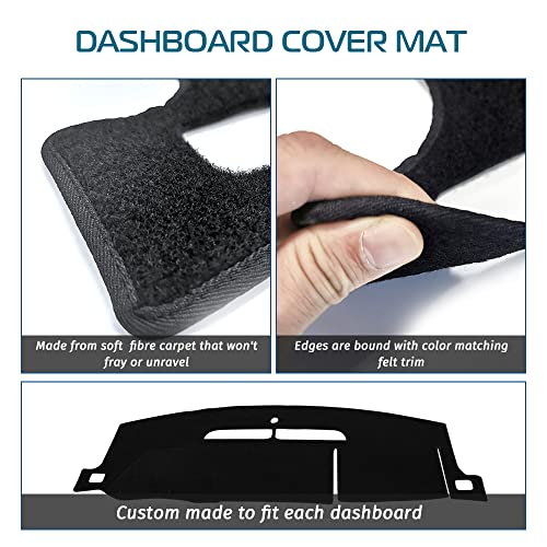KEDAKEJI Black Dash Cover Fit Compatible with 2007-2014 Chevy Tahoe, Avalanche, Suburban, GMC Yukon/Yukon XL, Sierra & Silverado LTZ, Dashboard Cover Carpet - Image 3