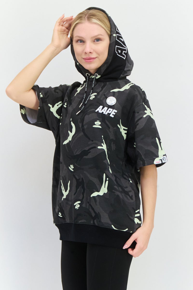 Aape By A Bathing Ape Women Allover Print Short Sleeves Hoodie, Multicolor - Image 2