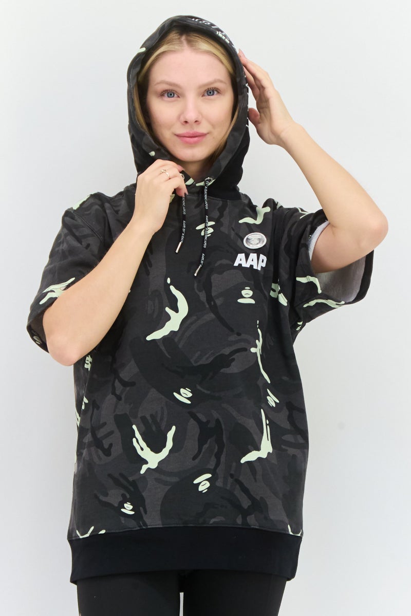 Aape By A Bathing Ape Women Allover Print Short Sleeves Hoodie, Multicolor - Image 1