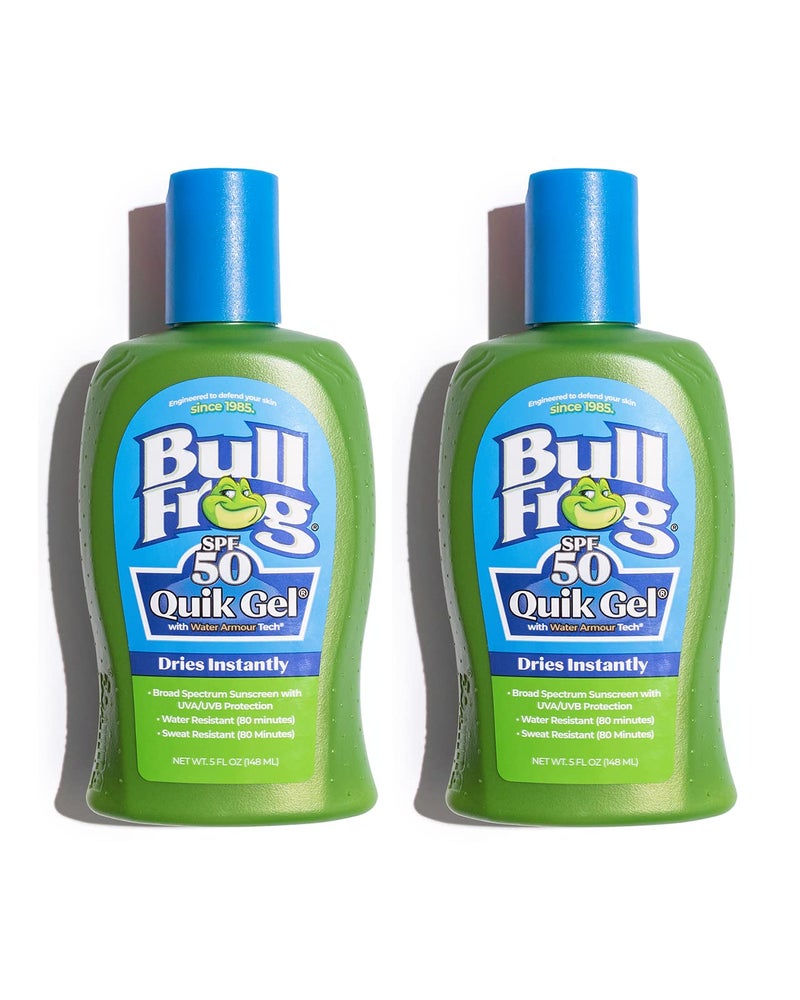 Bullfrog Quik Gel Sunscreen SPF 50 | Oxybenzone & Octinoxate Free | Broad Spectrum Moisturizing UVA/UVB, 5oz, 2 pack - Image 1