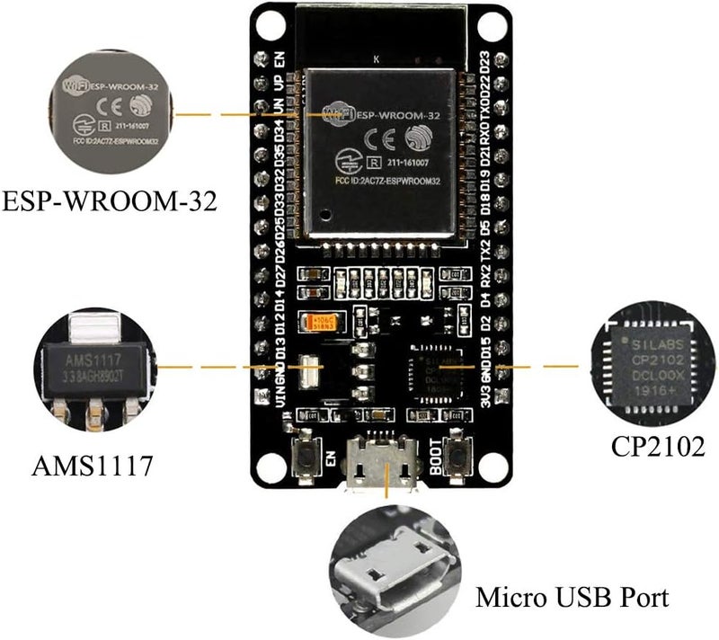 AiTrip 10PCS ESP32S ESP32 ESP-WROOM-32 Development Board 2.4GHz Dual-Core WiFi +Bluetooth 2 Function Microcontroller for Arduino - Image 4