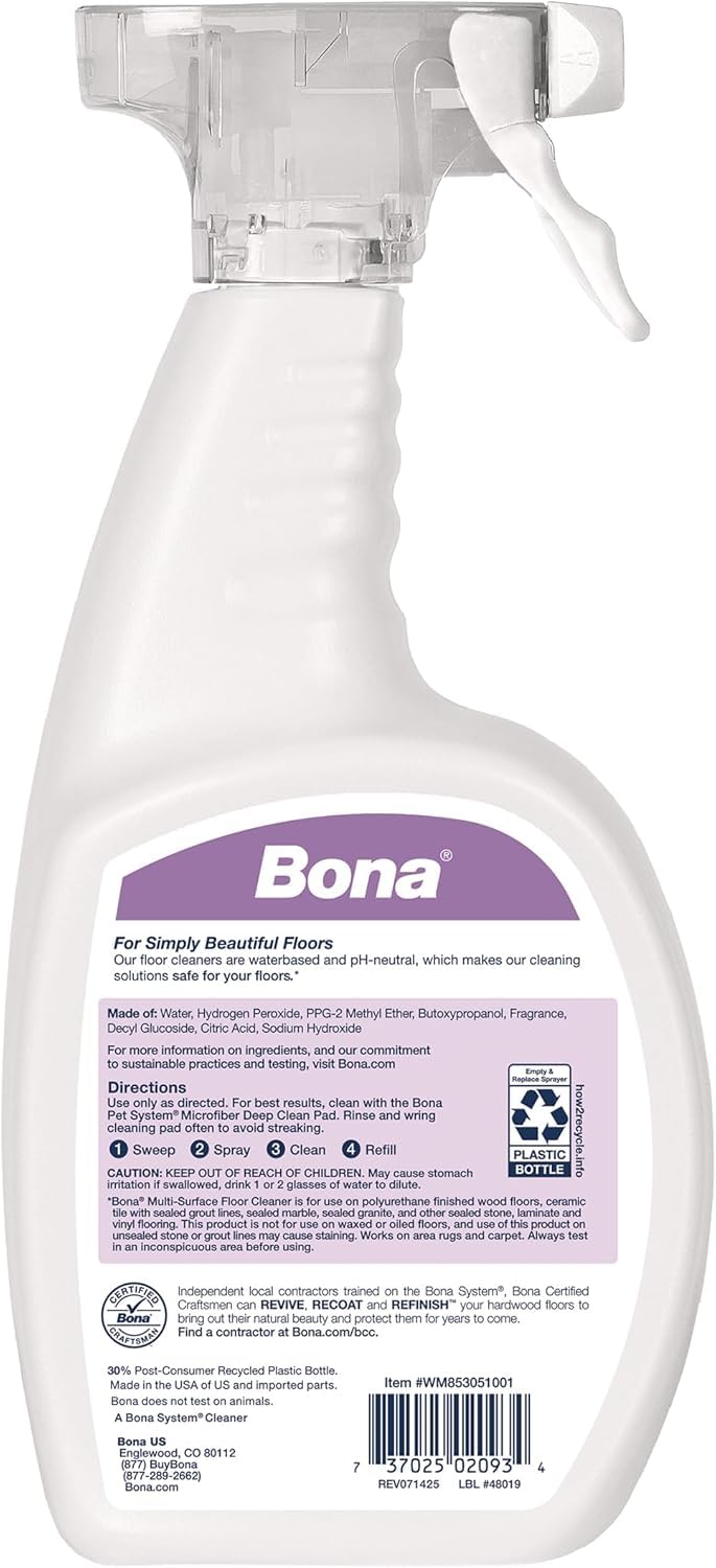 Bona Pet Spray Odor Eliminator, Dog Formulation, 32 fl oz, Safe for Carpeted Areas and Multi-Surface Floors - Image 3