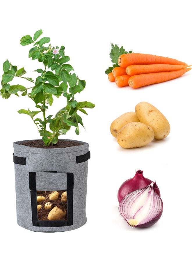 نيبمينينت حقيبة من القماش غير المنسوج جيد التهوية بسعة 4 جالون مع مقابض وغطاء قلاب رمادي 20 x 5 16سم - Image 1