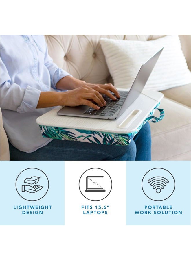 LapGear Designer Lap Desk with Phone Holder and Device Ledge - Tropical Palm Leaves - Fits up to 15.6 Inch Laptops - Style No. 45427 - Image 2