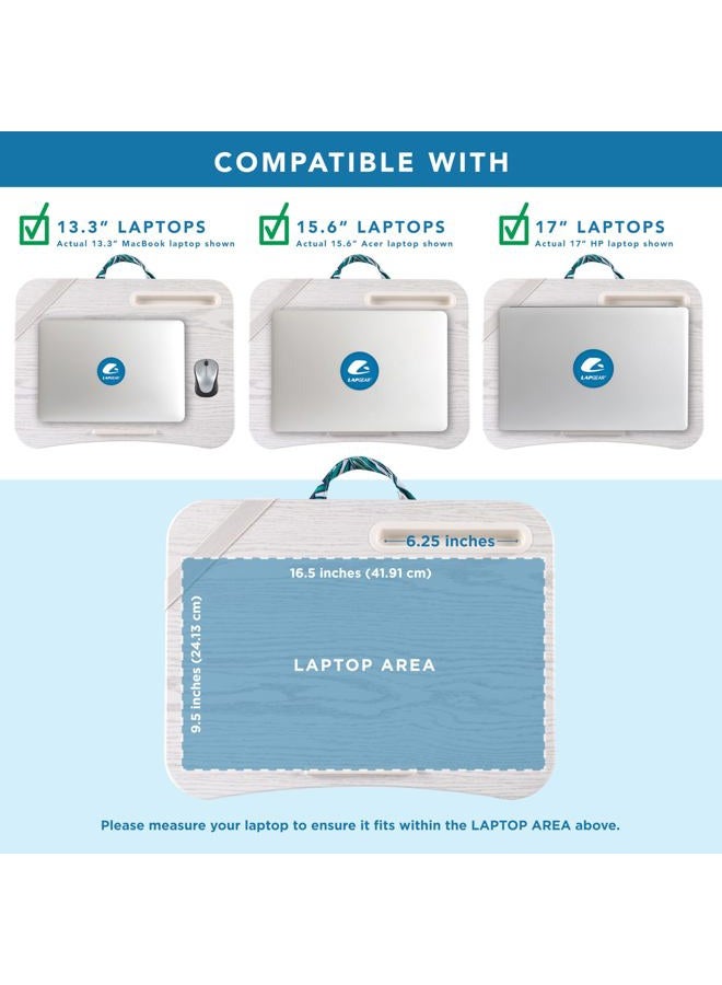 LapGear Designer Lap Desk with Phone Holder and Device Ledge - Tropical Palm Leaves - Fits up to 15.6 Inch Laptops - Style No. 45427 - Image 3