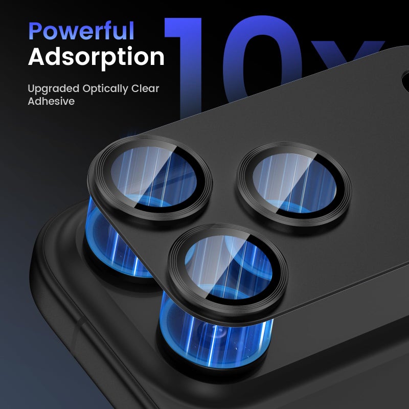Tensea for iPhone 17 Pro Camera Lens Protector, Metal Aluminum Alloy Tempered Glass Cover Camera Screen Protector Accessories, Case Friendly - Image 4