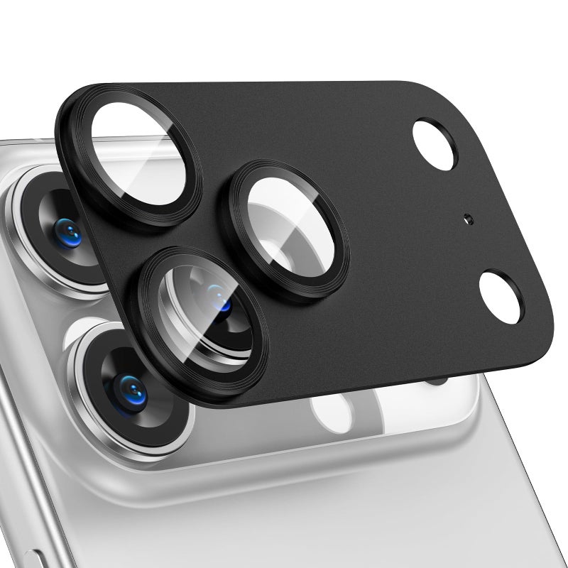 Tensea for iPhone 17 Pro Camera Lens Protector, Metal Aluminum Alloy Tempered Glass Cover Camera Screen Protector Accessories, Case Friendly - Image 1