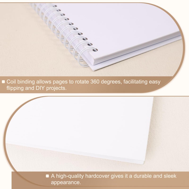 Bonyomor Scrapbook Album 7x7 Inches 40 Pages Hardcover Kraft Paper Photo Album Scrap Book Memory Book Blank DIY Scrapbook Albums for Boyfriend Wedding Baby Travel Anniversary Family, White - Image 5