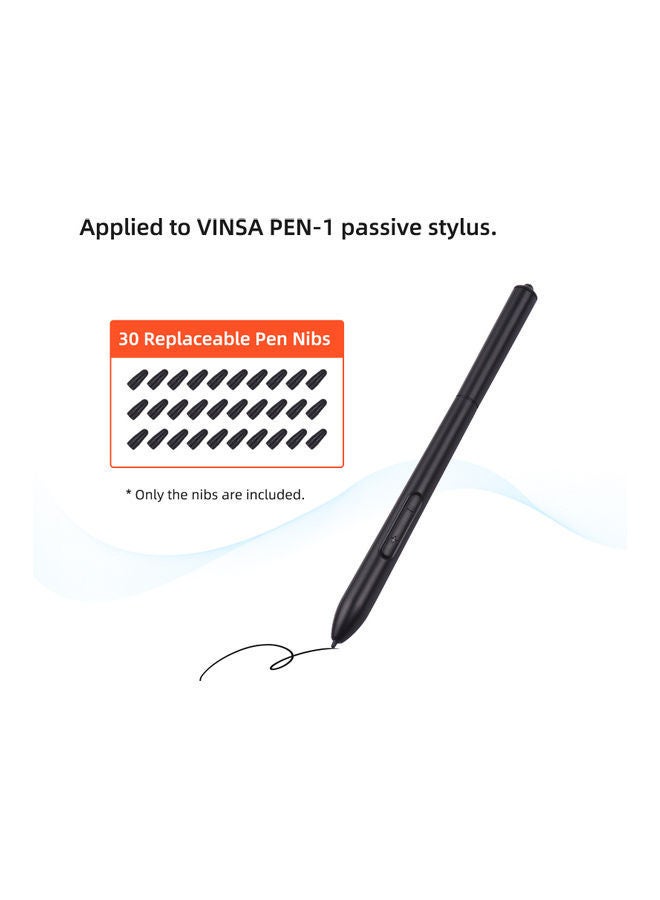 NIBEMINENT 30-Piece Replacement Pen Tips With Clip Black  - Image 4