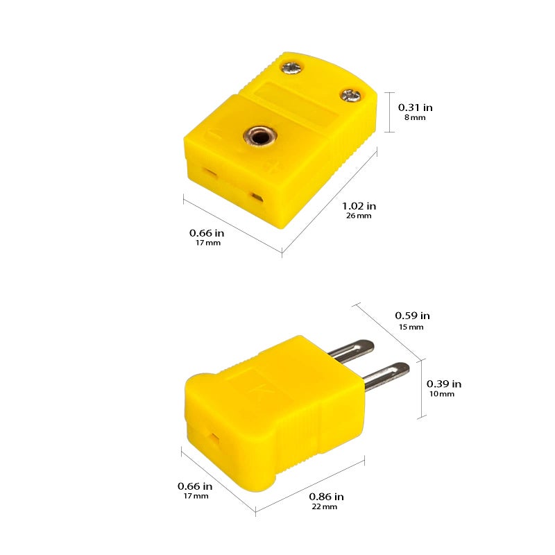 Xnrtop K-Type Thermocouple Connector Adapter Cable Connector 6 Pairs Male and Female Plugs - Image 5