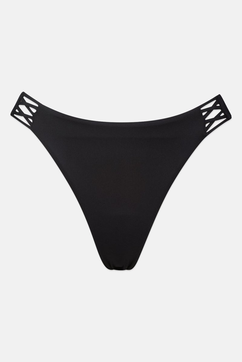 Billabong Women High Leg Plain Bikini Bottom, Black - Image 2