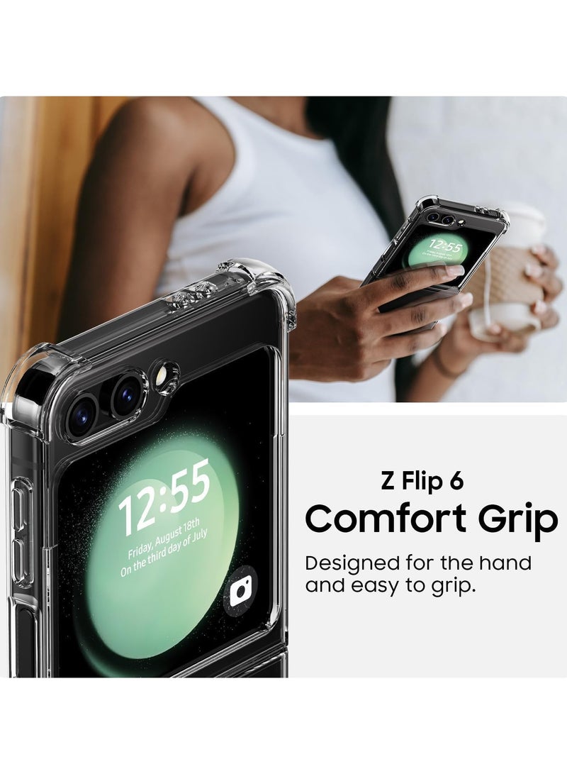 Crystal Clear Case Compatible with Samsung Galaxy Z Flip 6, Made Of TPU, Anti shock Protector, Camera Shockproof Corners, Clear Case - Image 4