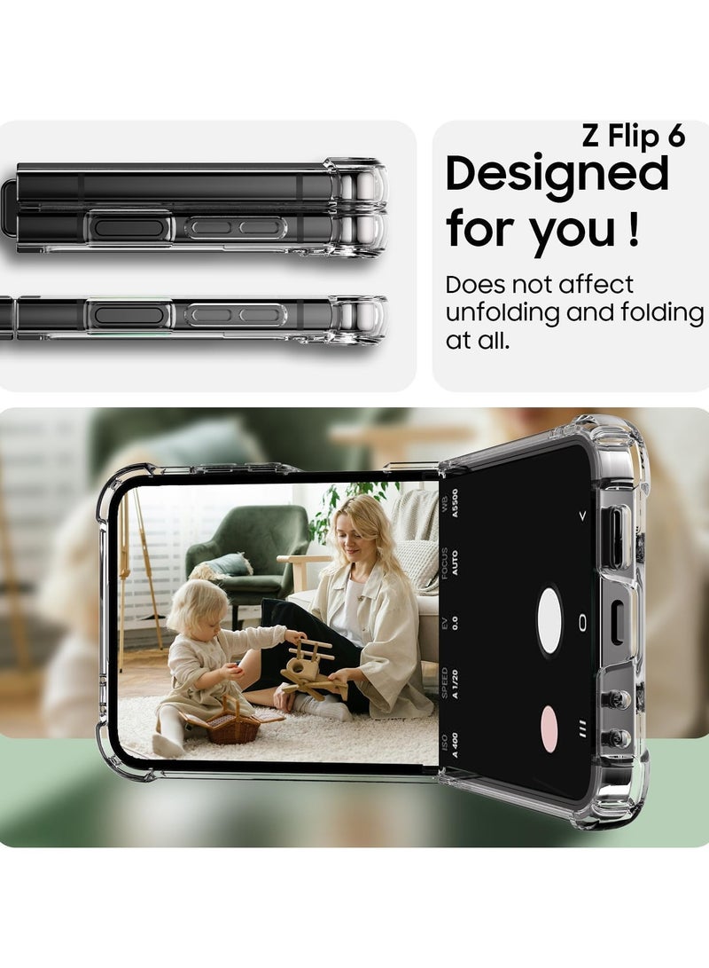 Crystal Clear Case Compatible with Samsung Galaxy Z Flip 6, Made Of TPU, Anti shock Protector, Camera Shockproof Corners, Clear Case - Image 2