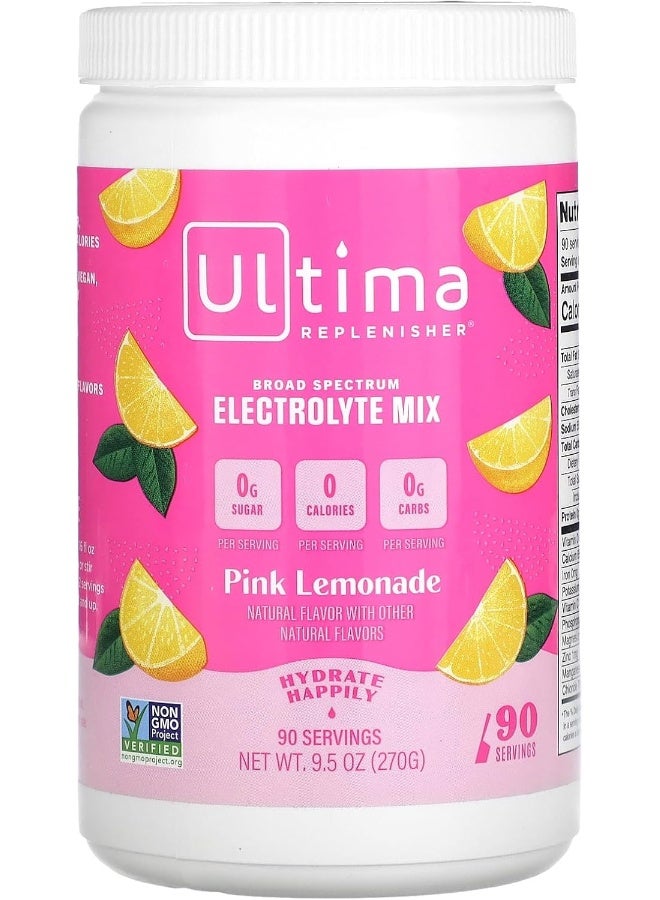 Ultima Replenisher Hydration Electrolyte Powder- 90 Servings- Keto & Sugar Free- Feel Replenished, Revitalized- Naturally Sweetened- Non- Gmo & Vegan Electrolyte Drink Mix- Pink Lemonade - Image 1