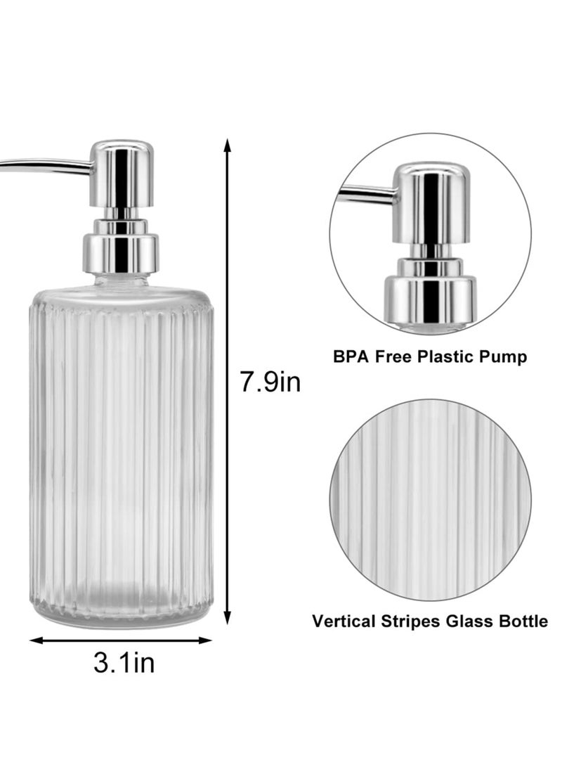 Barakah Glass Soap Dispensers, 17 Oz Versatile Lotion and Liquid Soap Dispenser with Pump for Bathroom, Countertop, Kitchen and Laundry Room - Image 2