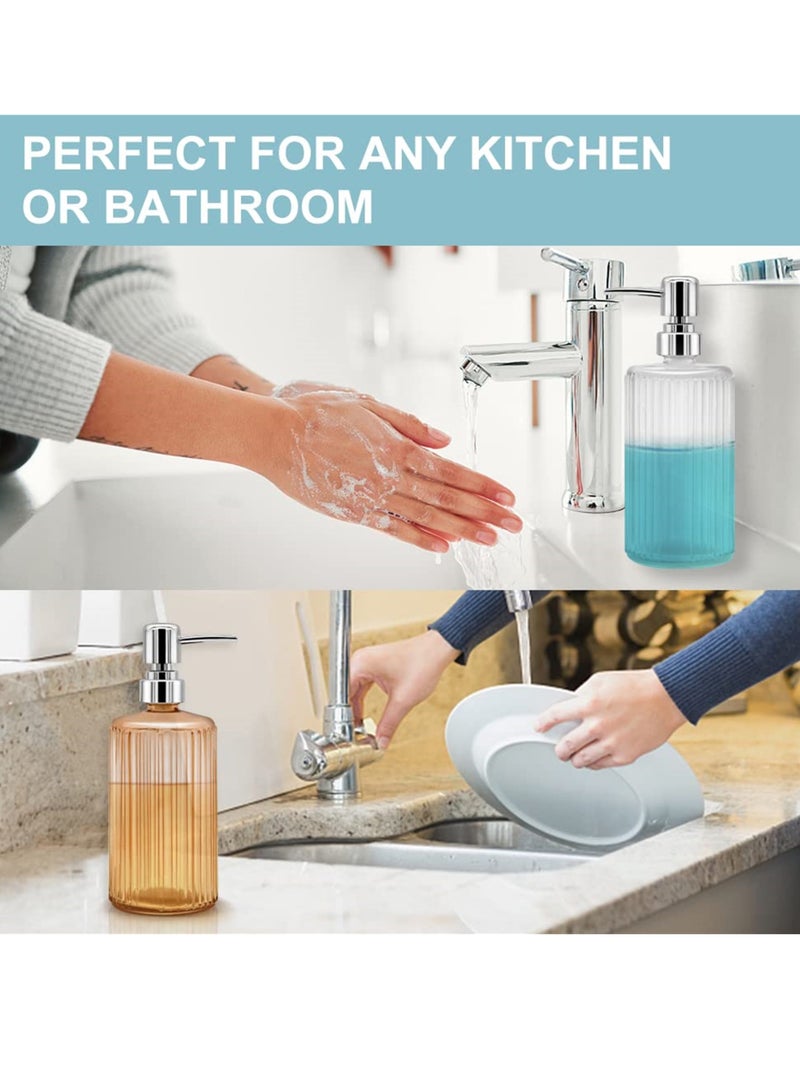 Barakah Glass Soap Dispensers, 17 Oz Versatile Lotion and Liquid Soap Dispenser with Pump for Bathroom, Countertop, Kitchen and Laundry Room - Image 3