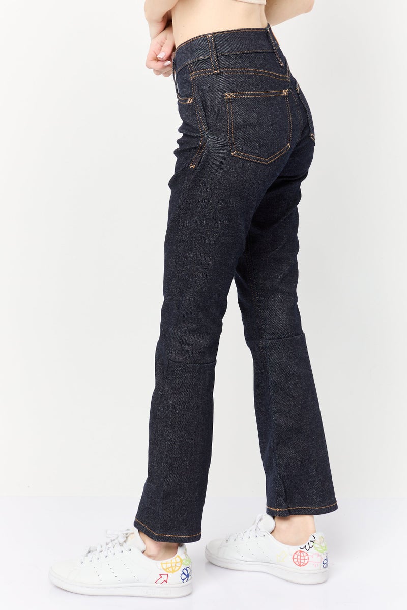 ESPRIT Women Regular Fit Washed Stretchable Jeans, Deep Navy - Image 4